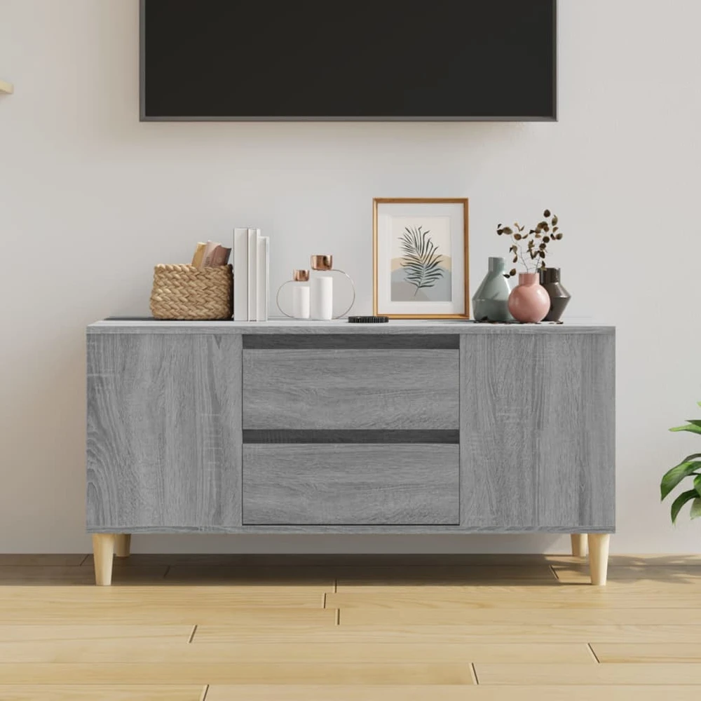 TV staliukas Televizoriaus spintelė, pilka ąžuolo, 102x44,5x50cm, mediena