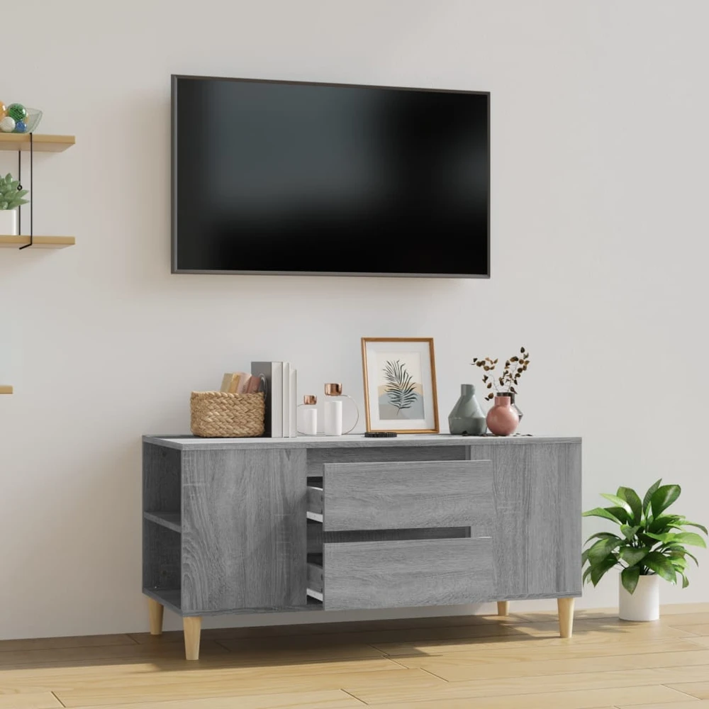 TV staliukas Televizoriaus spintelė, pilka ąžuolo, 102x44,5x50cm, mediena