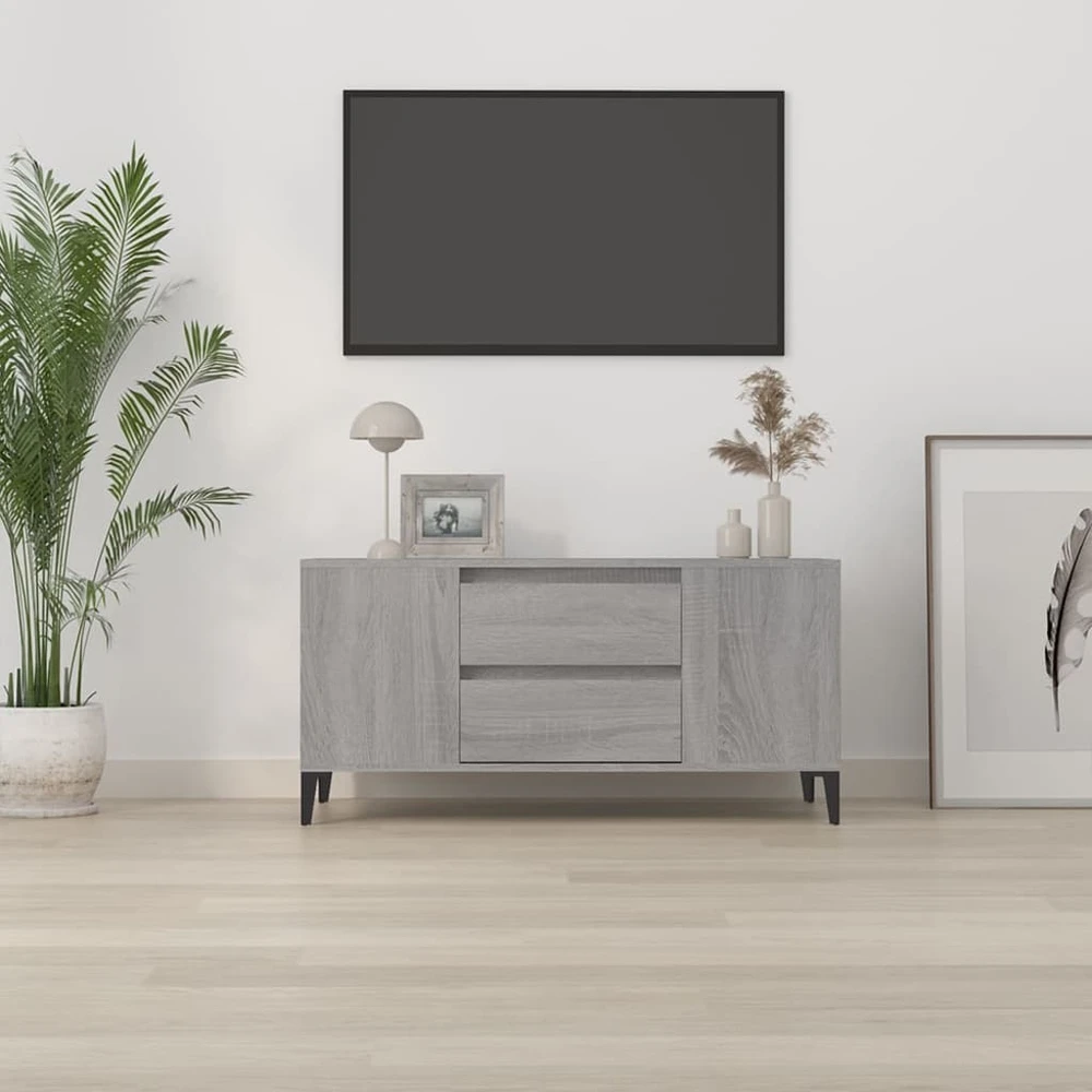 TV staliukas Televizoriaus spintelė, pilka ąžuolo, 102x44,5x50cm, mediena