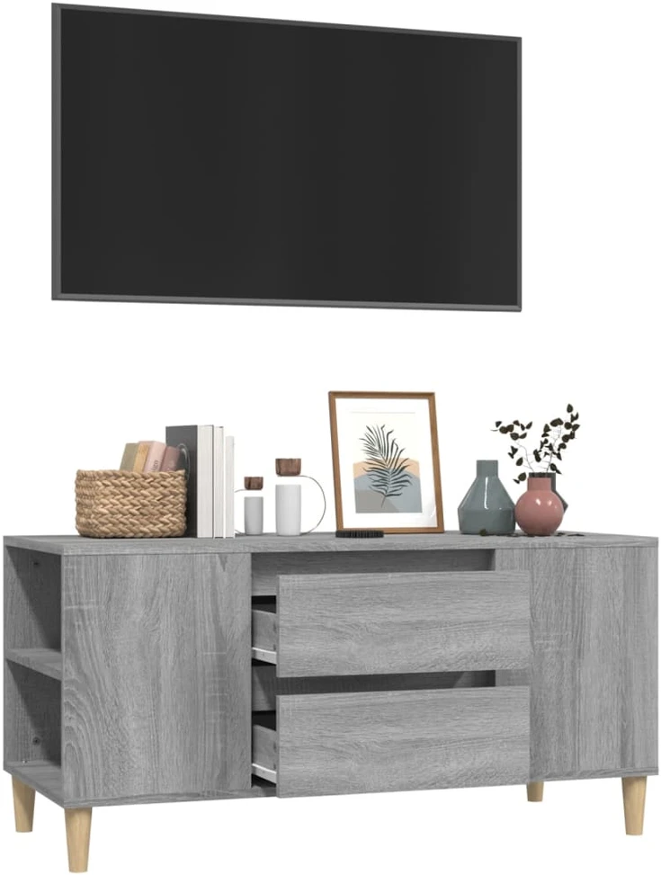 TV staliukas Televizoriaus spintelė, pilka ąžuolo, 102x44,5x50cm, mediena