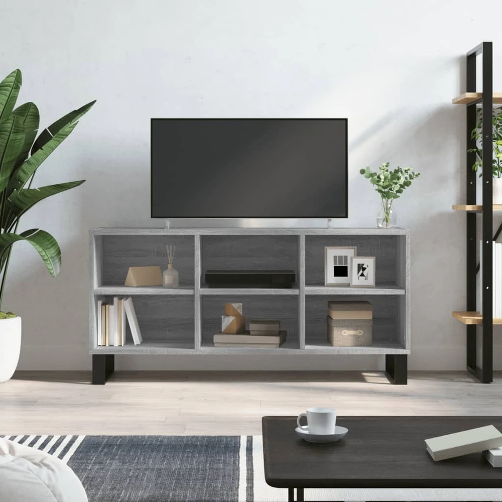 TV staliukas Televizoriaus spintelė, pilka ąžuolo, 103,5x30x50cm, mediena