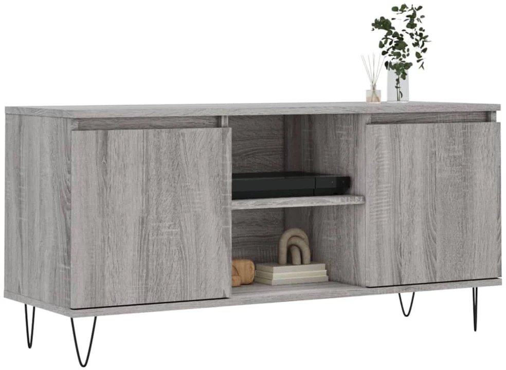 TV staliukas Televizoriaus spintelė, pilka ąžuolo, 104x35x50cm, mediena