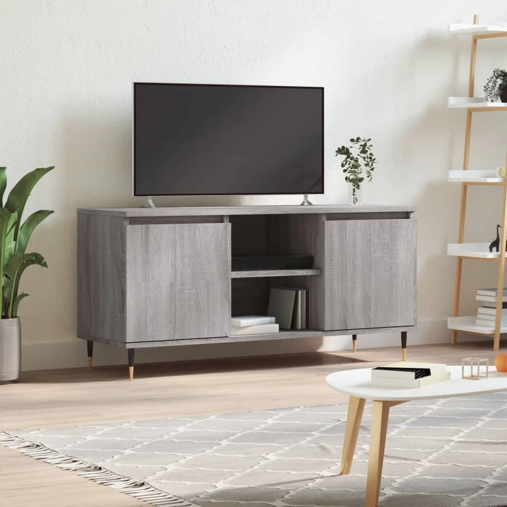 TV staliukas Televizoriaus spintelė, pilka ąžuolo, 104x35x50cm, mediena