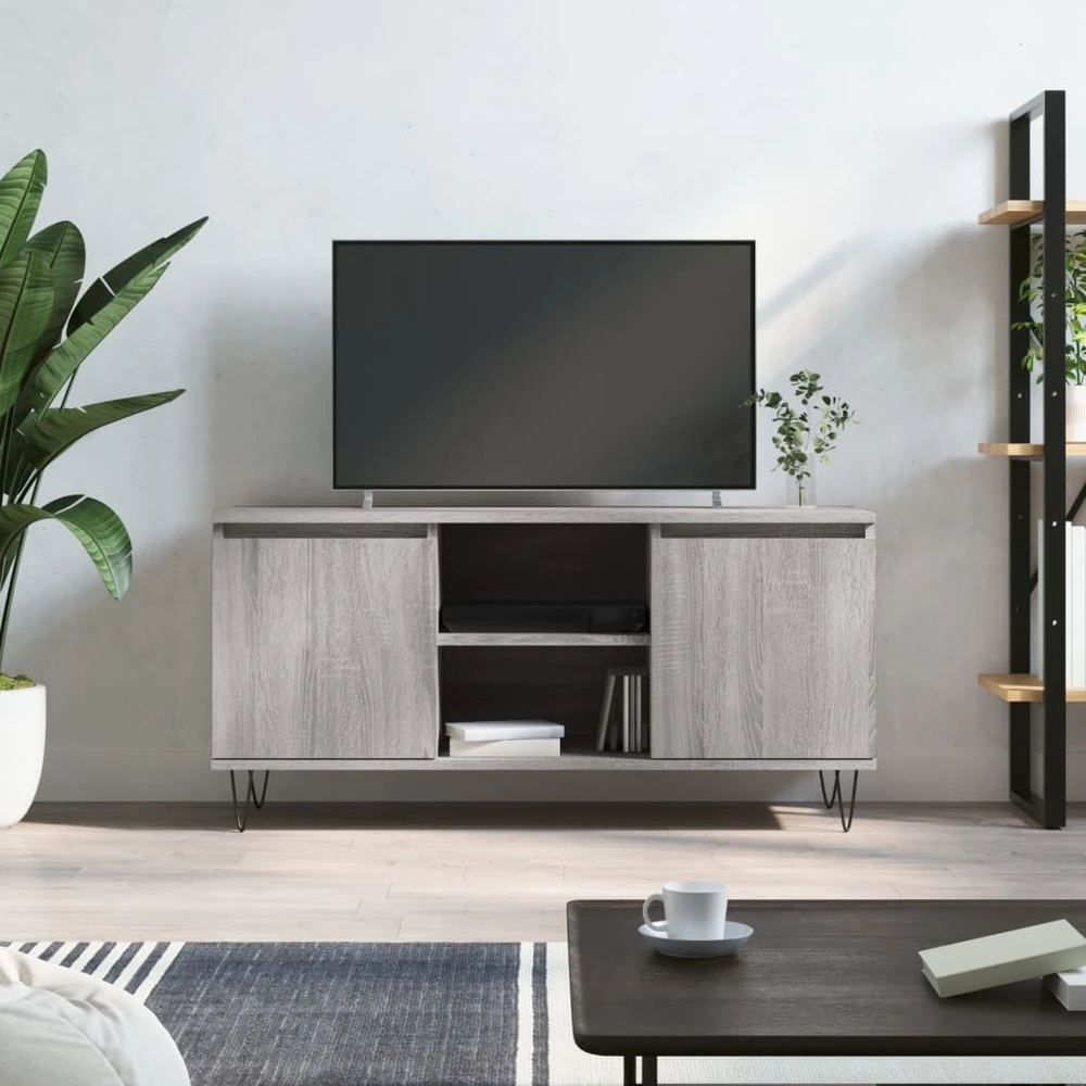 TV staliukas Televizoriaus spintelė, pilka ąžuolo, 104x35x50cm, mediena