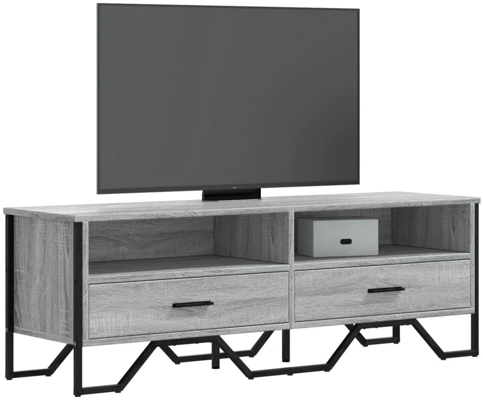 TV staliukas Televizoriaus spintelė, pilka ąžuolo, 122x34x41cm, mediena