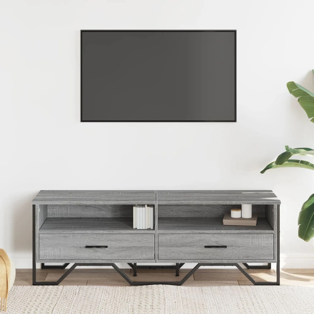 TV staliukas Televizoriaus spintelė, pilka ąžuolo, 122x34x41cm, mediena
