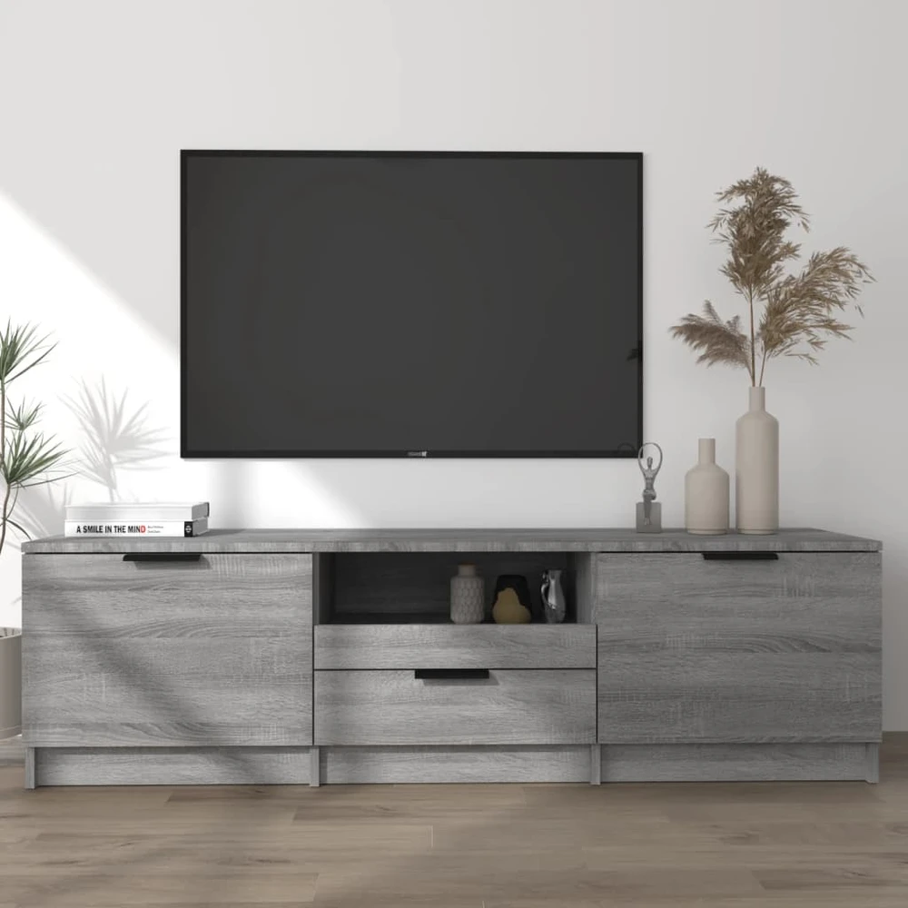 TV staliukas Televizoriaus spintelė, pilka ąžuolo, 140x35x40cm, mediena
