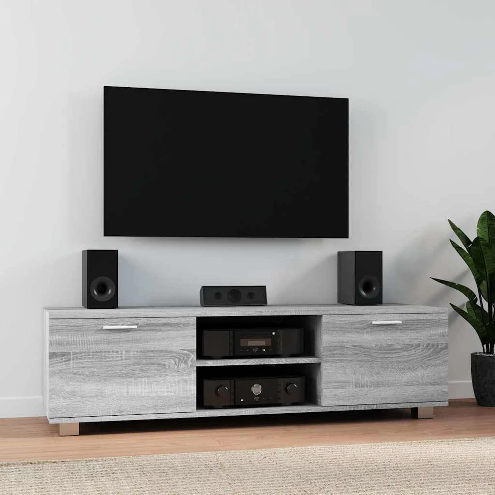 TV staliukas Televizoriaus spintelė, pilka ąžuolo, 140x40,5x35cm, mediena