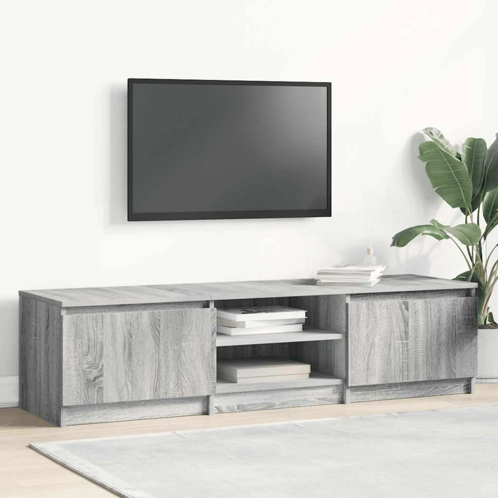 TV staliukas Televizoriaus spintelė, pilka ąžuolo, 140x40x35,5cm, mediena