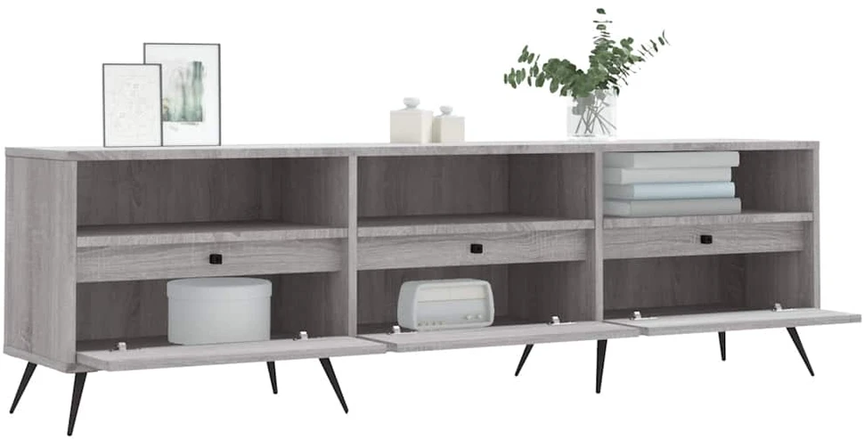 TV staliukas Televizoriaus spintelė, pilka ąžuolo, 150x30x44,5cm, mediena