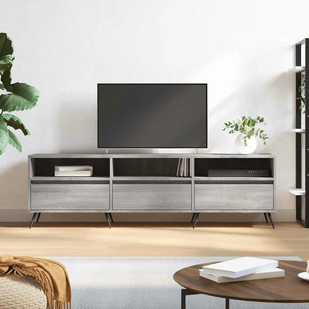 TV staliukas Televizoriaus spintelė, pilka ąžuolo, 150x30x44,5cm, mediena