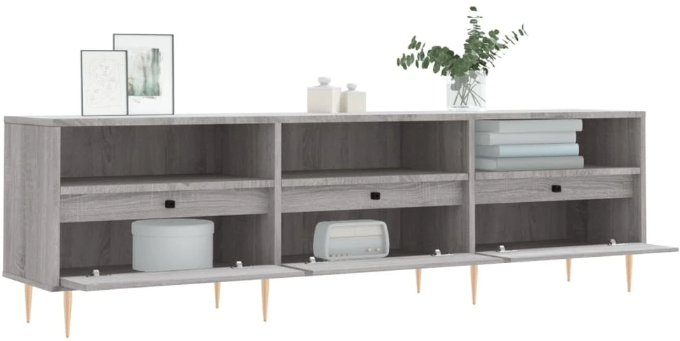 TV staliukas Televizoriaus spintelė, pilka ąžuolo, 150x30x44,5cm, mediena