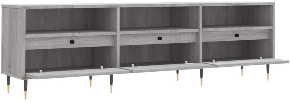 TV staliukas Televizoriaus spintelė, pilka ąžuolo, 150x30x44,5cm, mediena