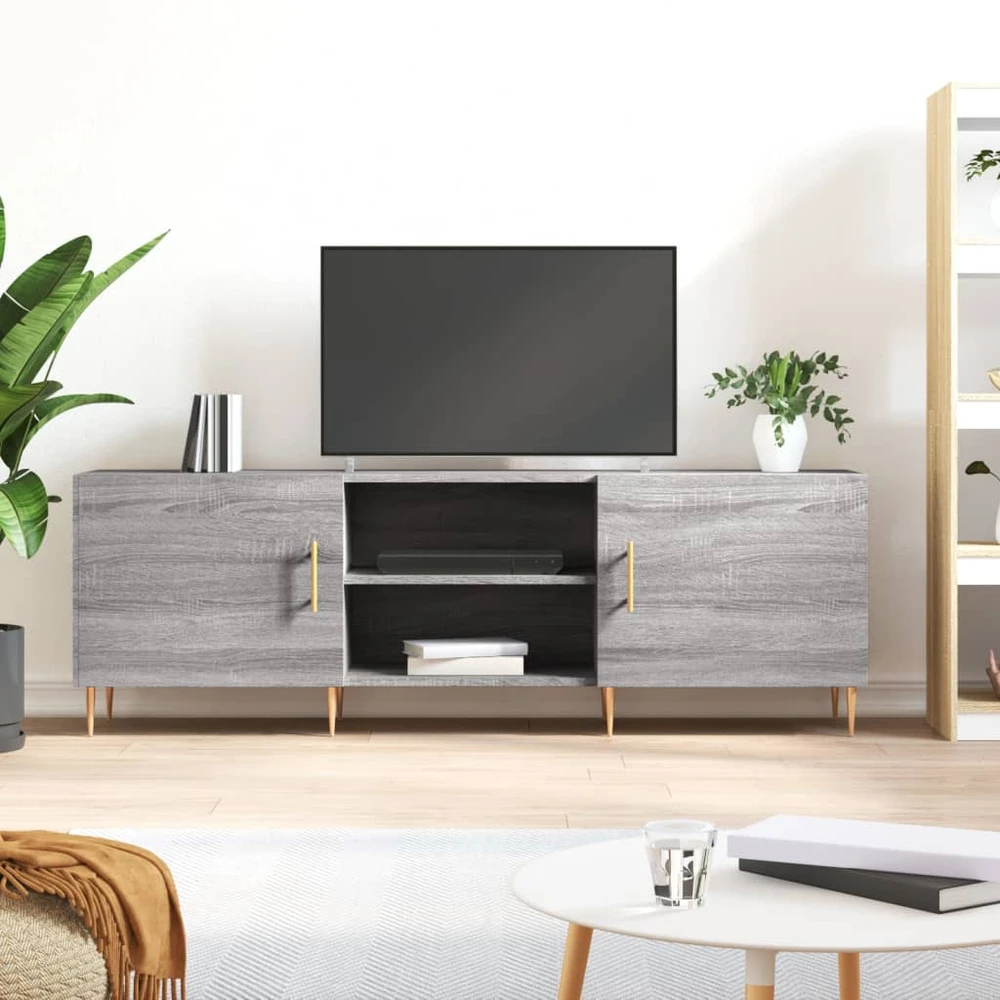 TV staliukas Televizoriaus spintelė, pilka ąžuolo, 150x30x50cm, mediena