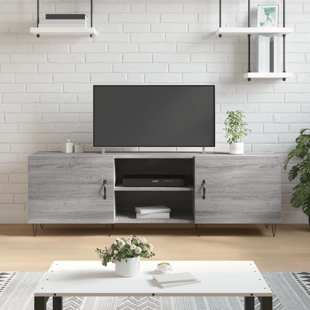 TV staliukas Televizoriaus spintelė, pilka ąžuolo, 150x30x50cm, mediena