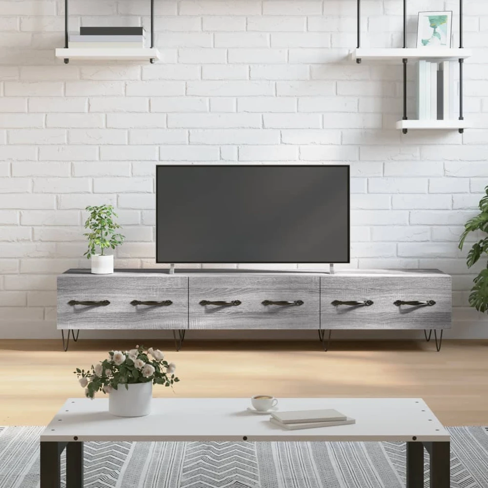 TV staliukas Televizoriaus spintelė, pilka ąžuolo, 150x36x30cm, mediena