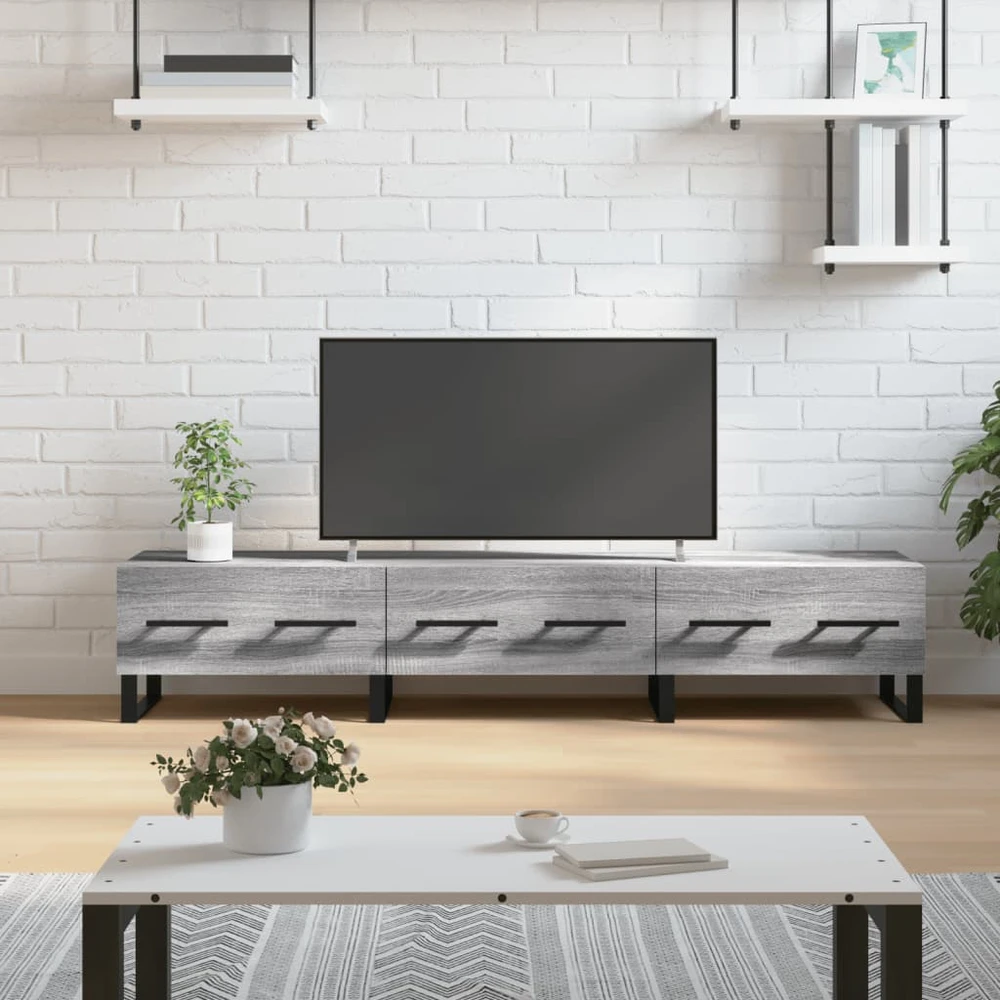 TV staliukas Televizoriaus spintelė, pilka ąžuolo, 150x36x30cm, mediena