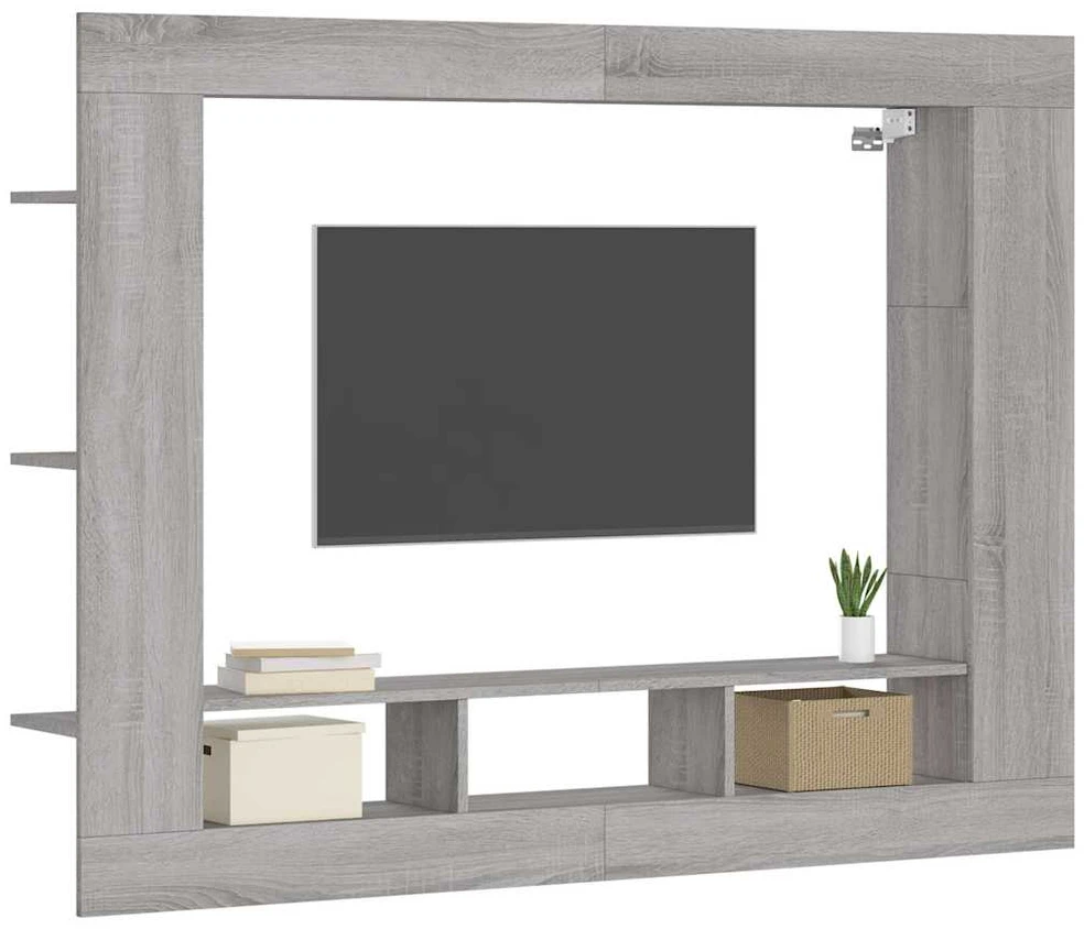 TV staliukas Televizoriaus spintelė, pilka ąžuolo, 152x22x113cm, mediena