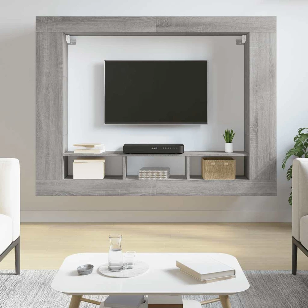 TV staliukas Televizoriaus spintelė, pilka ąžuolo, 152x22x113cm, mediena