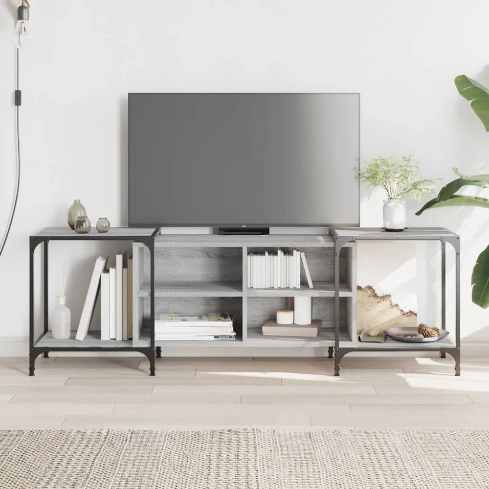 TV staliukas Televizoriaus spintelė, pilka ąžuolo, 153x37x50cm, mediena