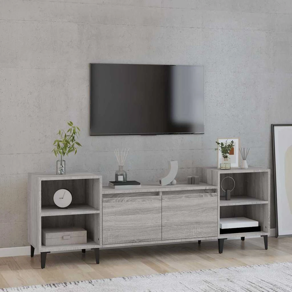 TV staliukas Televizoriaus spintelė, pilka ąžuolo, 160x35x55cm, mediena