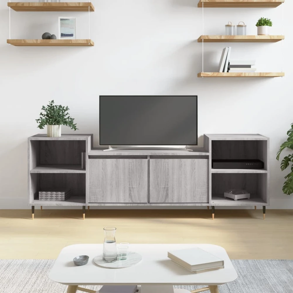 TV staliukas Televizoriaus spintelė, pilka ąžuolo, 160x35x55cm, mediena
