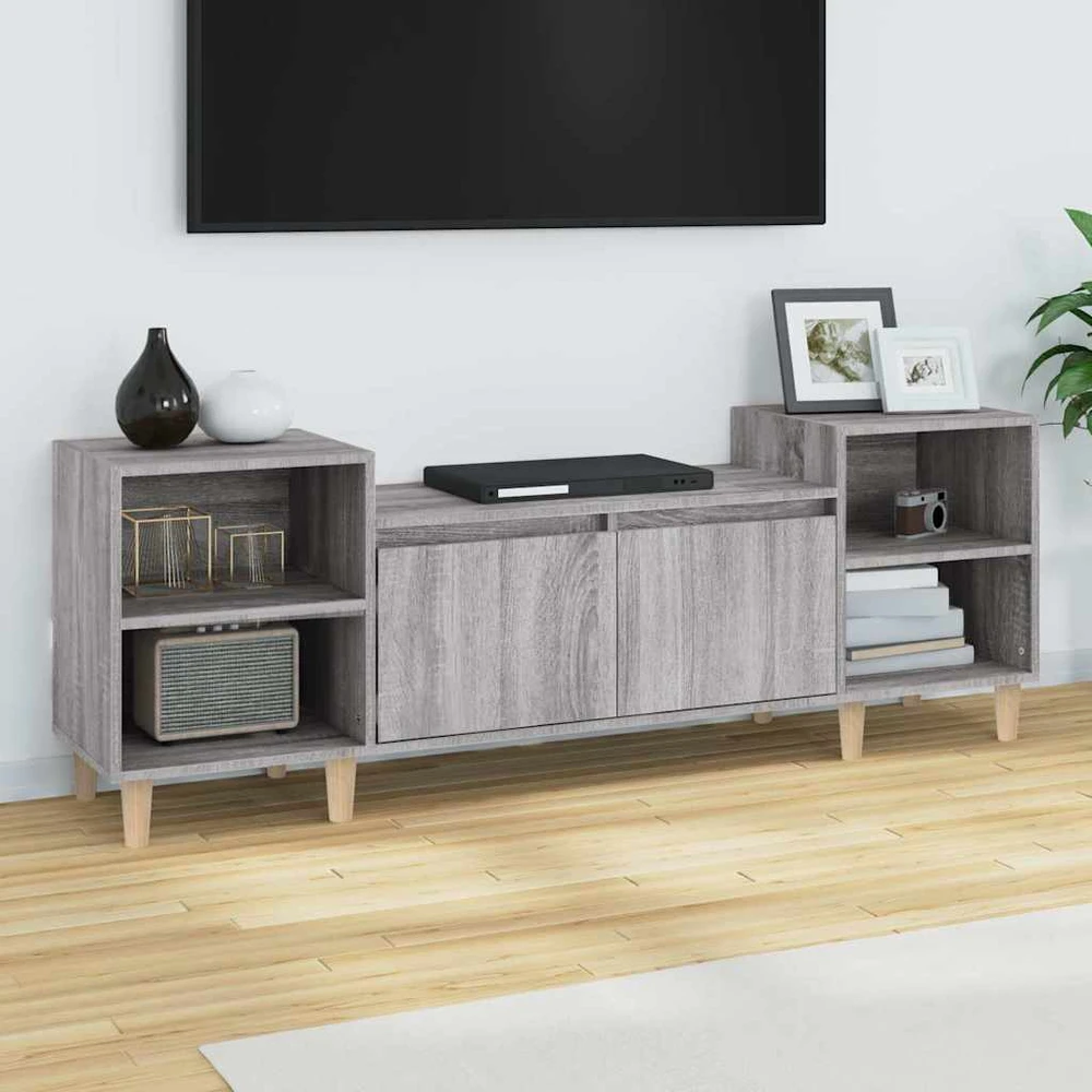 TV staliukas Televizoriaus spintelė, pilka ąžuolo, 160x35x55cm, mediena