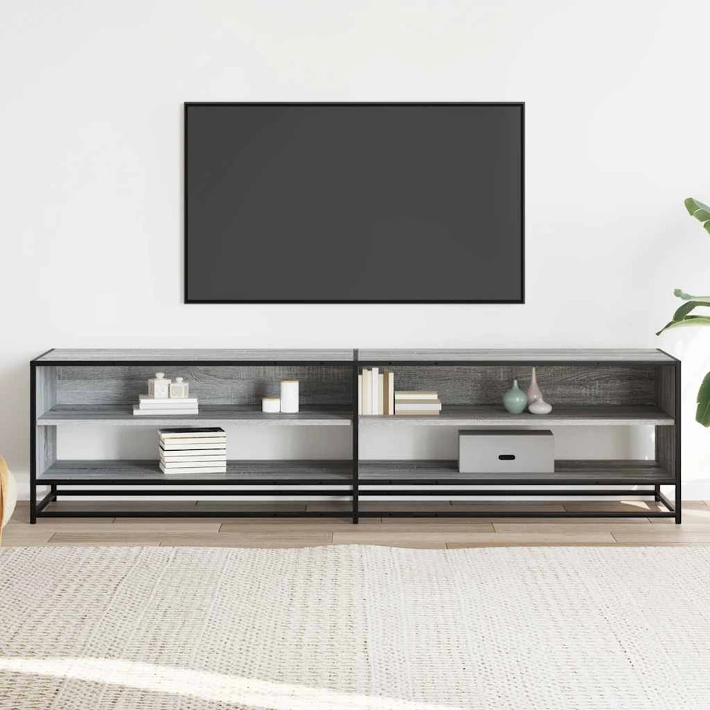 TV staliukas Televizoriaus spintelė, pilka ąžuolo, 180,5x40x46cm, mediena