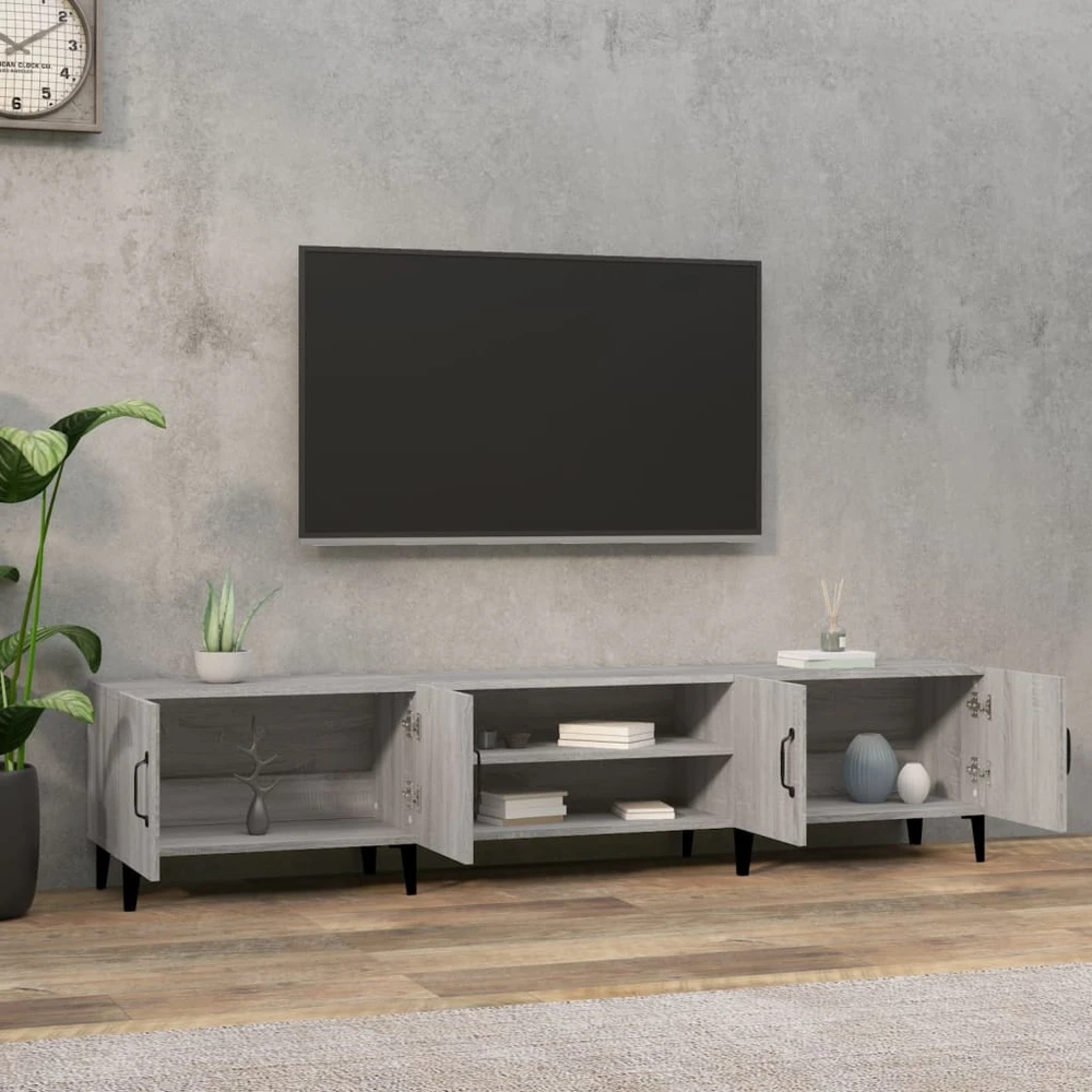 TV staliukas Televizoriaus spintelė, pilka ąžuolo, 180x31,5x40cm, mediena