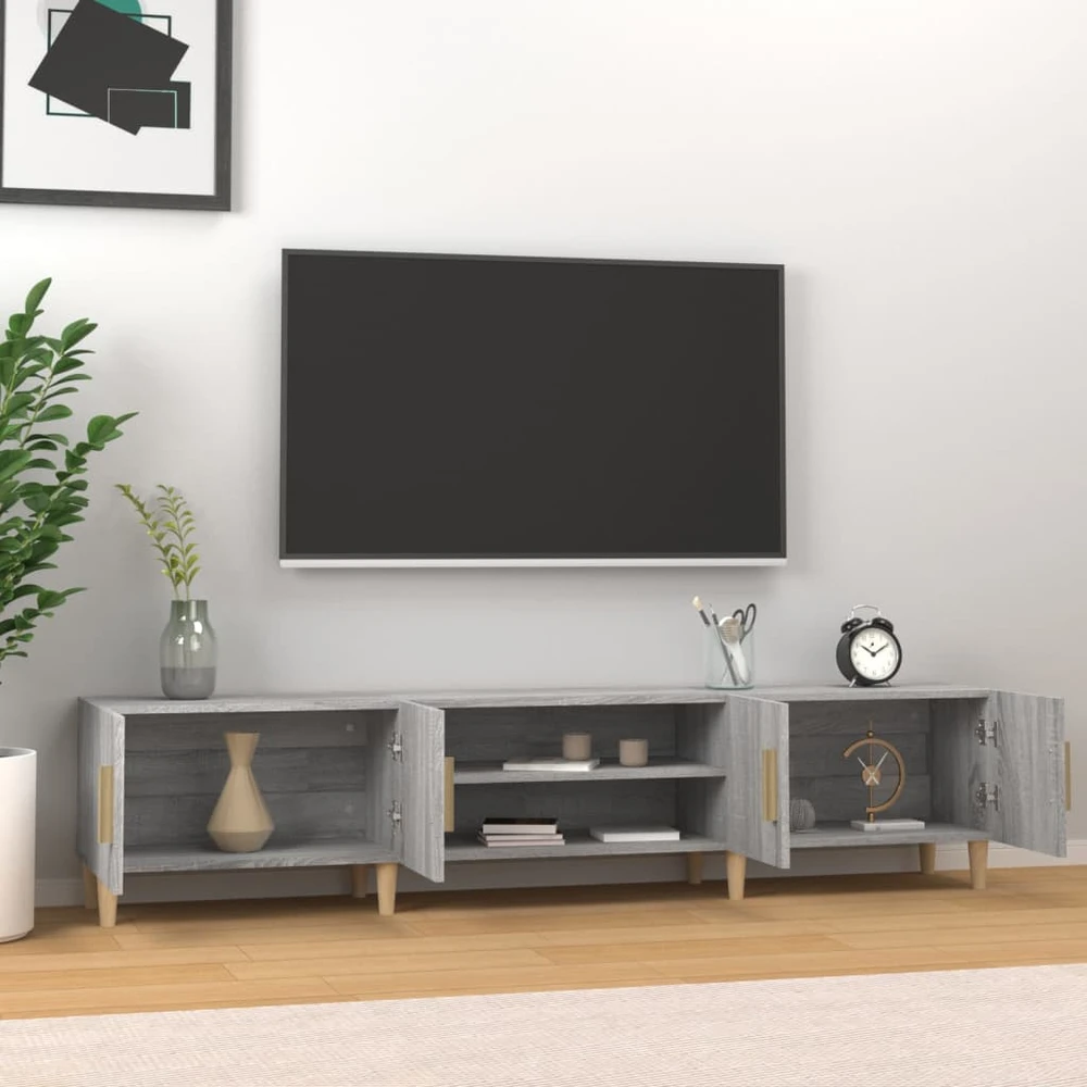 TV staliukas Televizoriaus spintelė, pilka ąžuolo, 180x31,5x40cm, mediena
