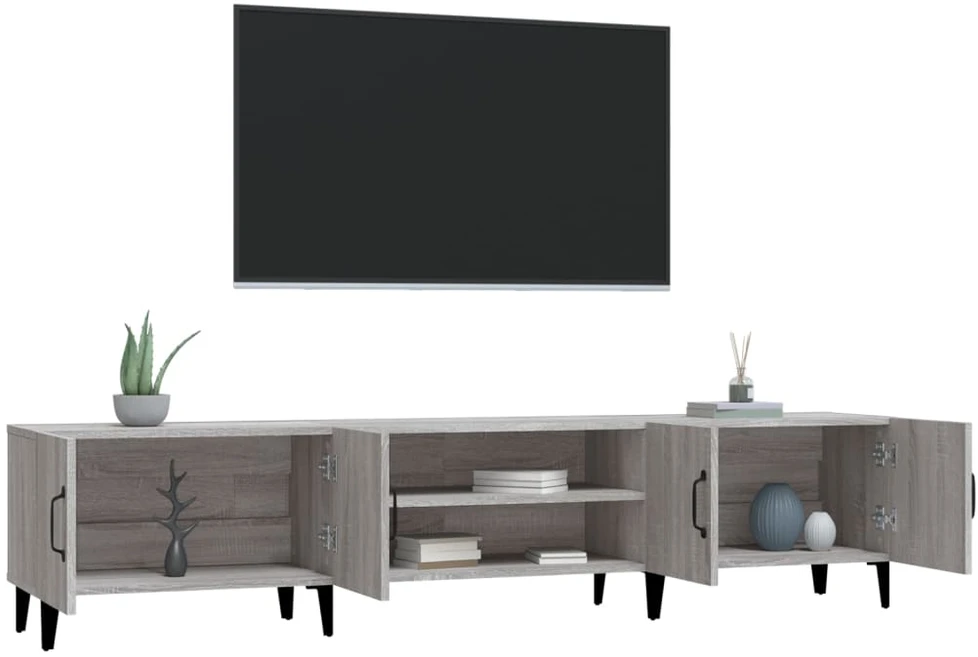 TV staliukas Televizoriaus spintelė, pilka ąžuolo, 180x31,5x40cm, mediena