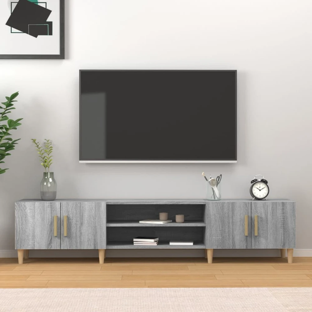 TV staliukas Televizoriaus spintelė, pilka ąžuolo, 180x31,5x40cm, mediena