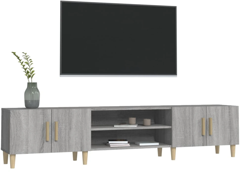 TV staliukas Televizoriaus spintelė, pilka ąžuolo, 180x31,5x40cm, mediena