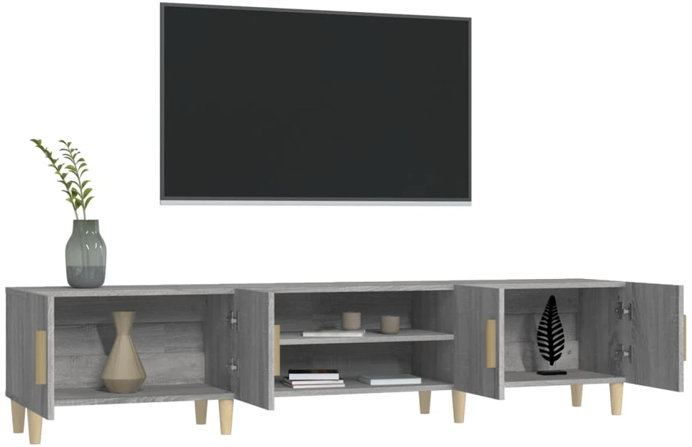 TV staliukas Televizoriaus spintelė, pilka ąžuolo, 180x31,5x40cm, mediena