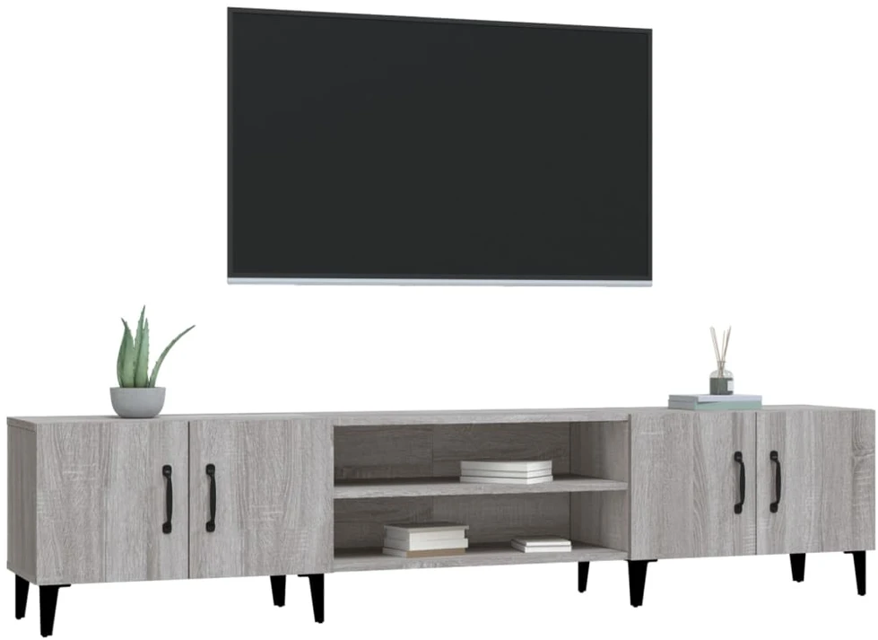 TV staliukas Televizoriaus spintelė, pilka ąžuolo, 180x31,5x40cm, mediena