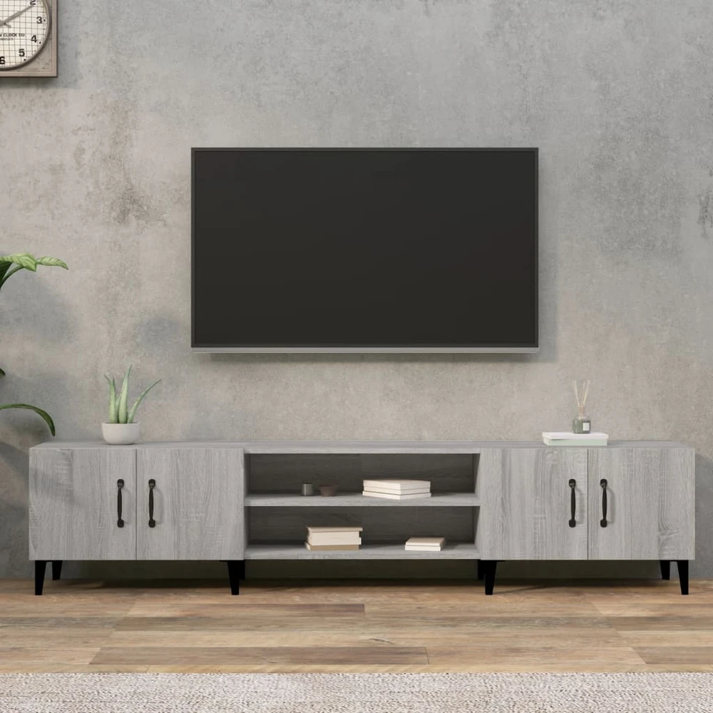 TV staliukas Televizoriaus spintelė, pilka ąžuolo, 180x31,5x40cm, mediena
