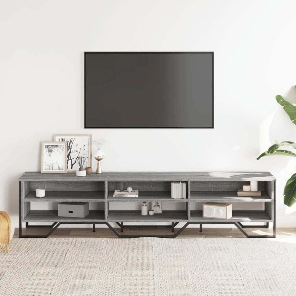 TV staliukas Televizoriaus spintelė, pilka ąžuolo, 180x34x41cm, mediena