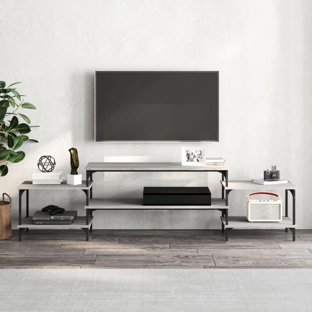 TV staliukas Televizoriaus spintelė, pilka ąžuolo, 197x35x52cm, mediena