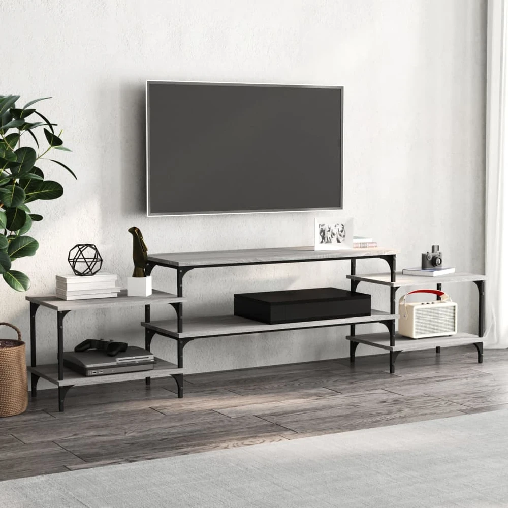 TV staliukas Televizoriaus spintelė, pilka ąžuolo, 197x35x52cm, mediena