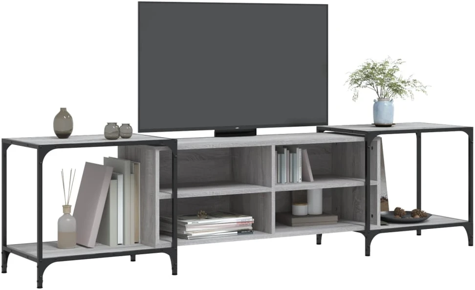 TV staliukas Televizoriaus spintelė, pilka ąžuolo, 203x37x50cm, mediena