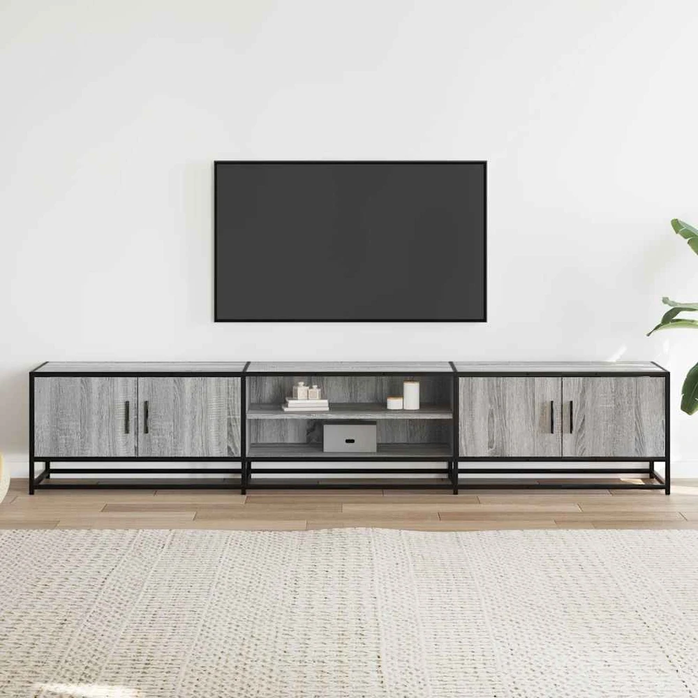 TV staliukas Televizoriaus spintelė, pilka ąžuolo, 210x35x41cm, mediena