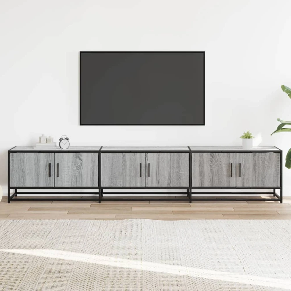 TV staliukas Televizoriaus spintelė, pilka ąžuolo, 210x35x41cm, mediena
