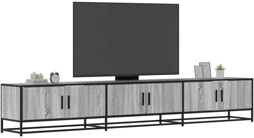 TV staliukas Televizoriaus spintelė, pilka ąžuolo, 240x35x41cm, mediena