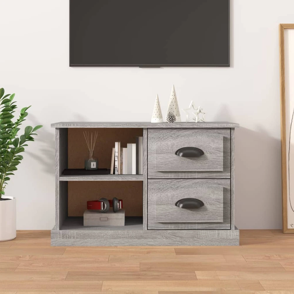 TV staliukas Televizoriaus spintelė, pilka ąžuolo, 73x35,5x47,5cm, mediena