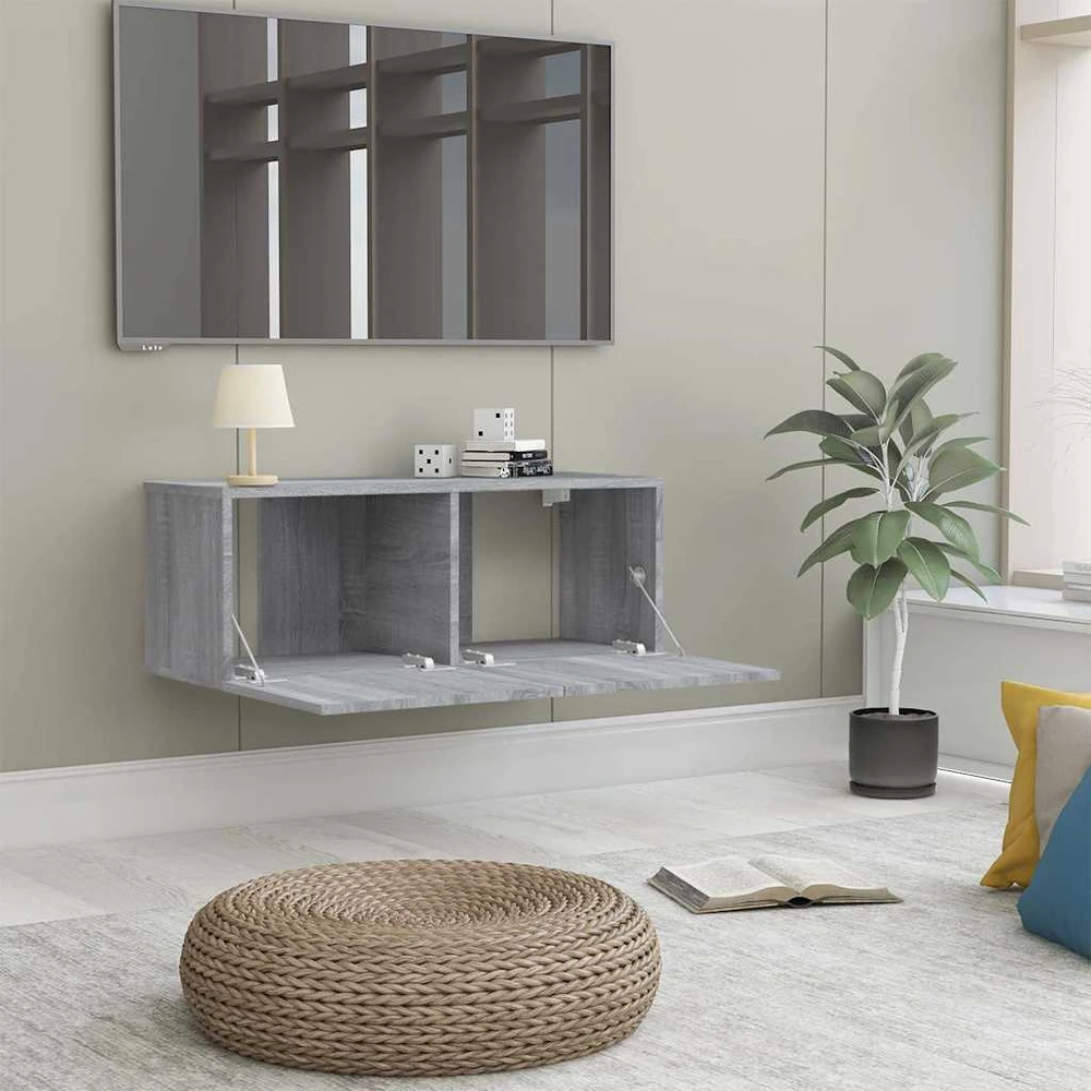 TV staliukas Televizoriaus spintelė, pilka ąžuolo, 80x30x30cm, mediena
