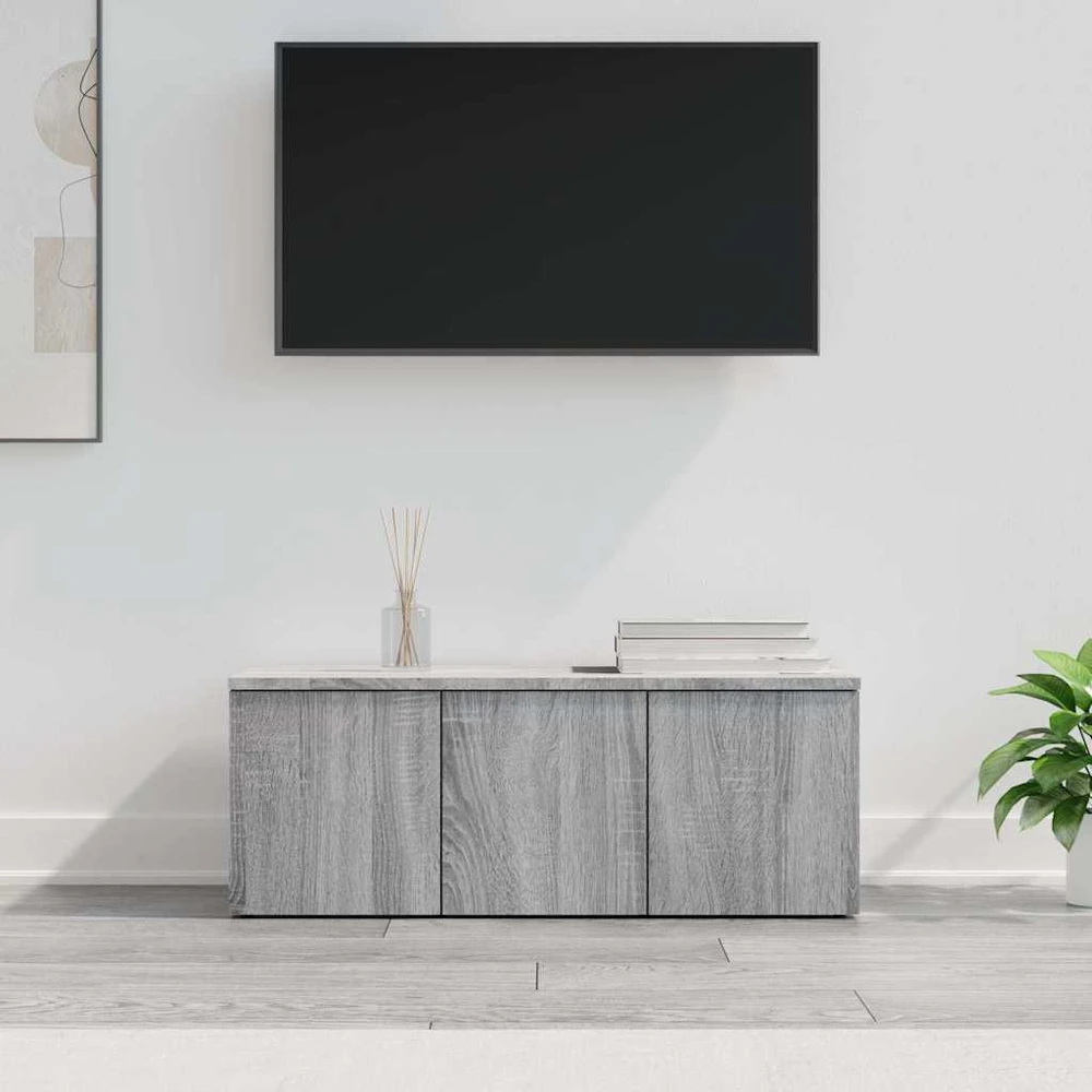 TV staliukas Televizoriaus spintelė, pilka ąžuolo, 80x34x30cm, mediena