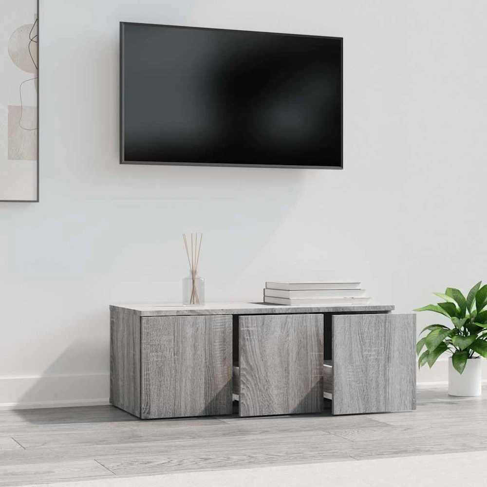 TV staliukas Televizoriaus spintelė, pilka ąžuolo, 80x34x30cm, mediena