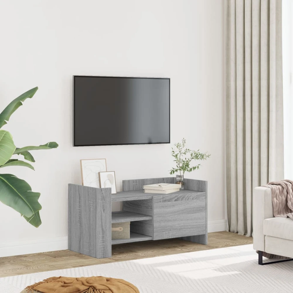 TV staliukas Televizoriaus spintelė, pilka ąžuolo, 80x35x40cm, mediena