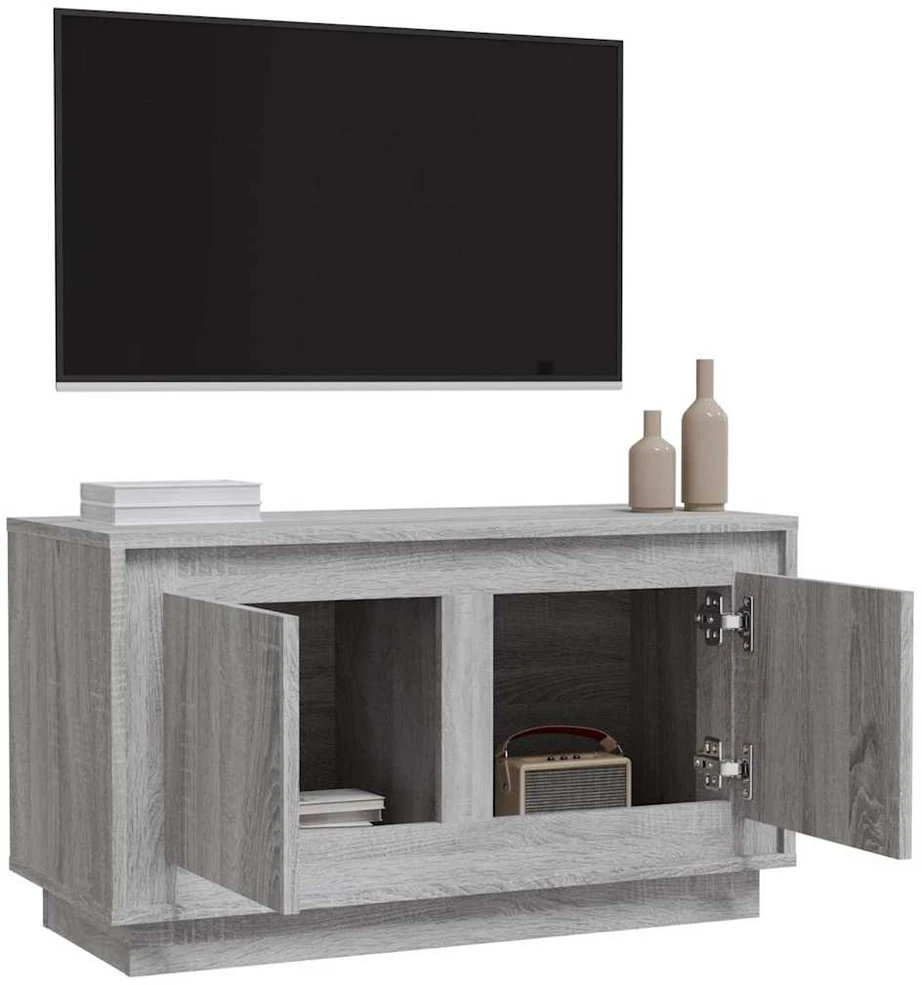 TV staliukas Televizoriaus spintelė, pilka ąžuolo, 80x35x45cm, mediena