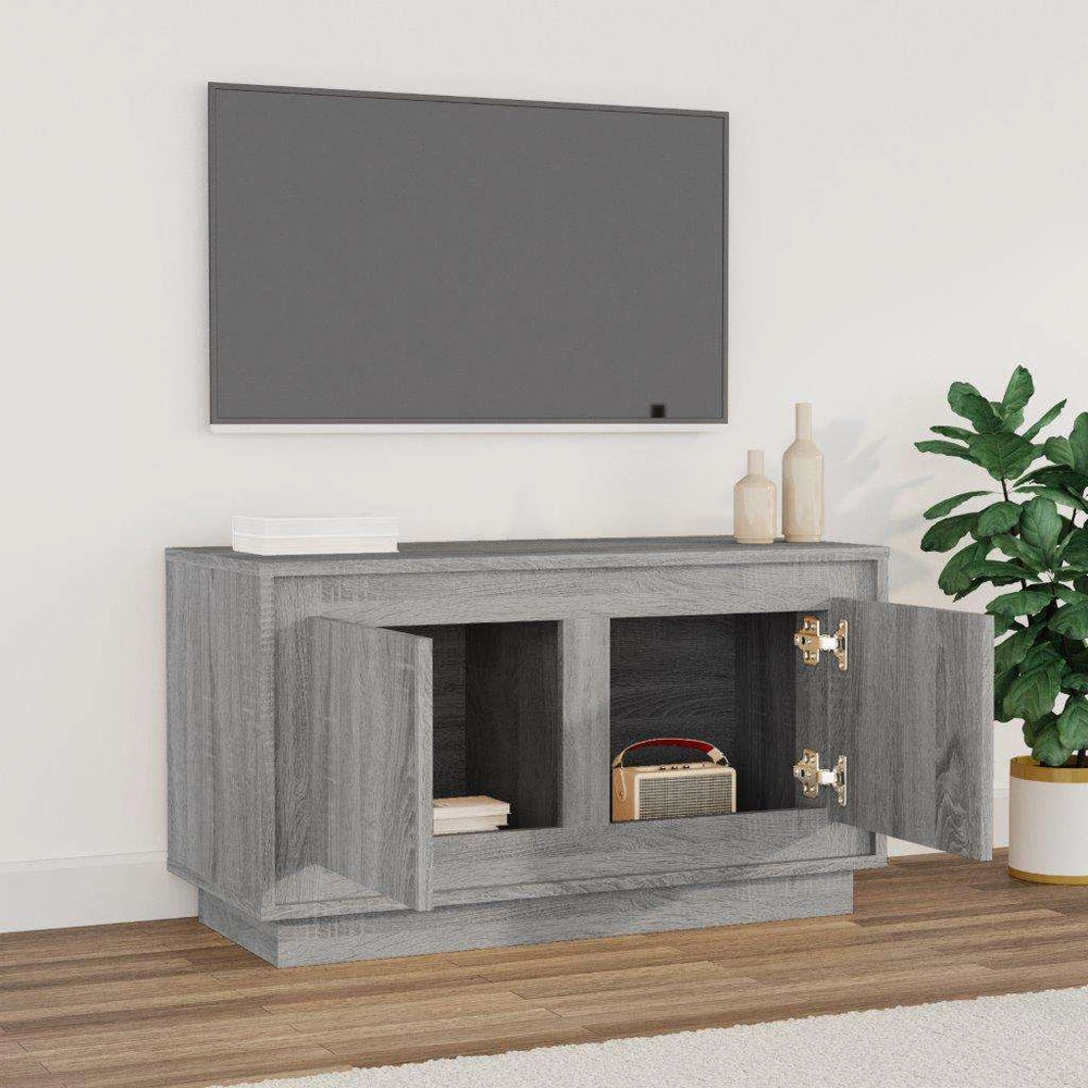 TV staliukas Televizoriaus spintelė, pilka ąžuolo, 80x35x45cm, mediena